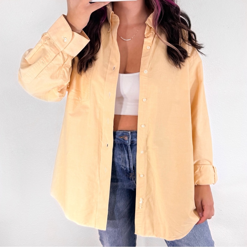 Light yellow button down shirt